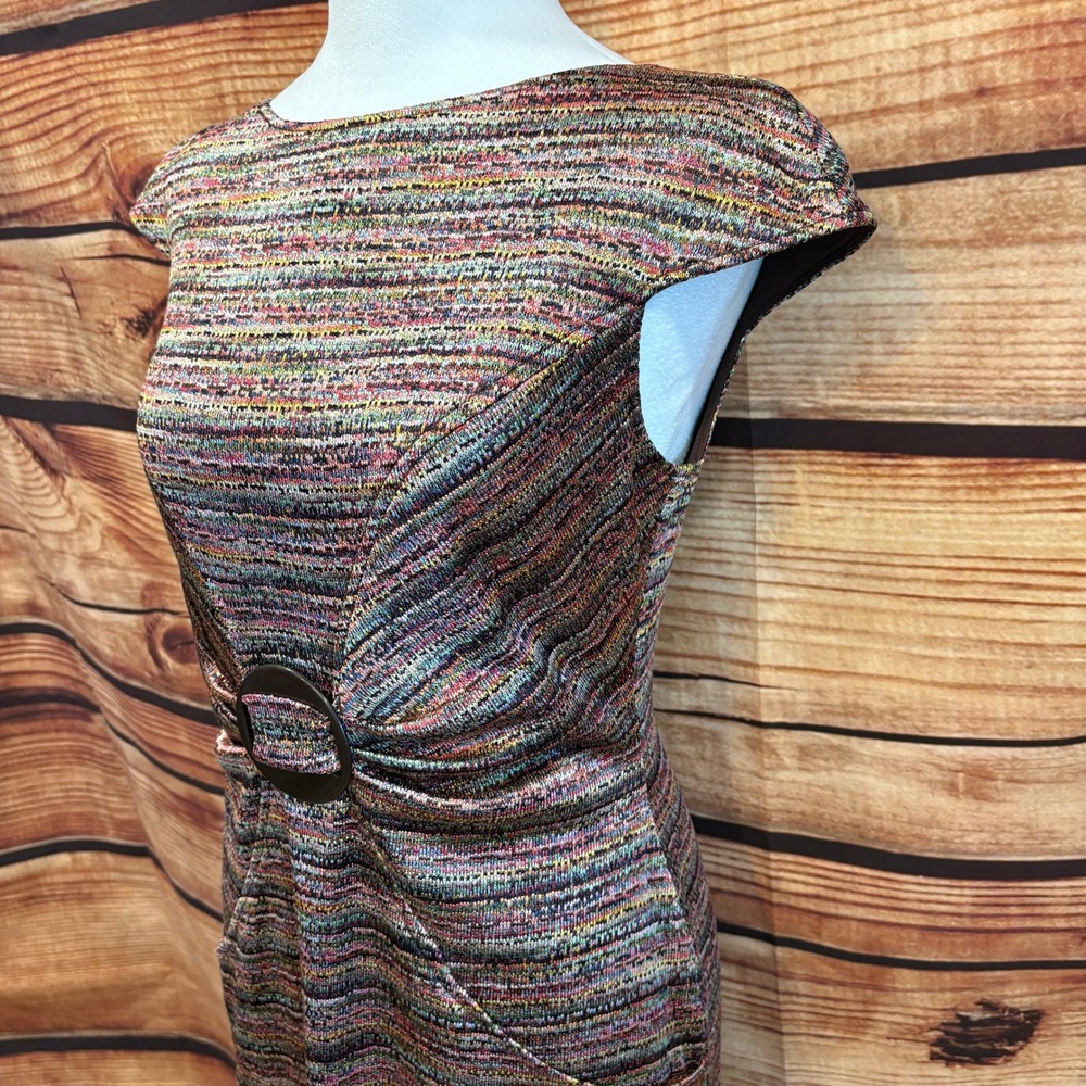 David Meister Womens Multi Colored Bodycon Sleeveless Sheath Dress Size 6 - Picture 2 of 9